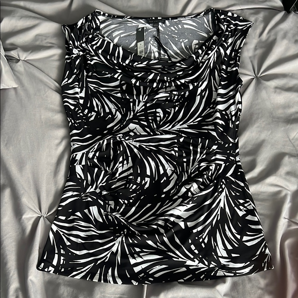 The Limited Black and White Fitted Tank Top